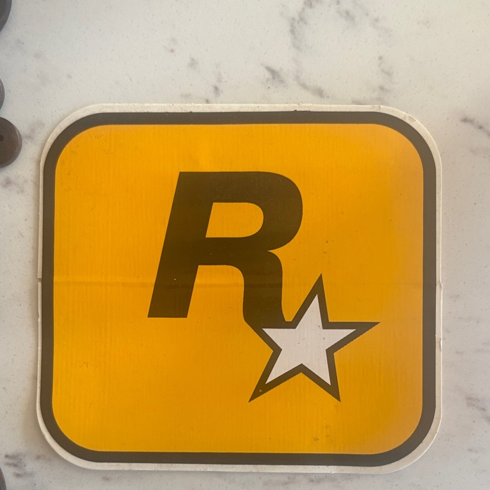 Rockstar Games Logo Sticker Yellow & Black Official Gaming Collectible